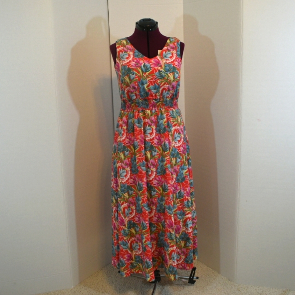 Rephyllis red floral sundress. Size L